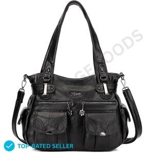 Brand New KL928 Hobo Bag Large Black Multi-Pocket